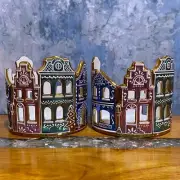 Bath & Body Works Ceramic Gingerbread Land Of Sweets 3 Wick Candle Holder Set
