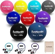 6/9 Pack Plyometric Weighted Baseball Set (3.5-16/35/53/70OZ) with 25/35/50LB Resistance Arm Care Band for Pitching, Batting Practice, Soft Shell Training Softball Ball for All Skill Level