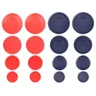 Pyrex 7202-PC 7200-PC 7201-PC 7402-PC Red and Blue 16pc Plastic Lid Set