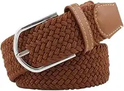 [Bigood] Womens Stretch Canvas Elastic Woven Braided Belts Dress Belt
