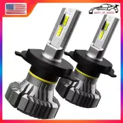 H4 LED White Headlight Bulbs Kit High Low Beam 30000LM CANBUS Error Free Fanless (for: Smart)