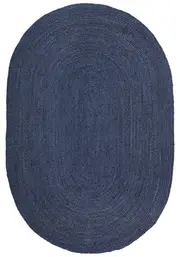 Bindi Navy Hand Braided Jute Oval Rug