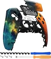 eXtremeRate Orange Star Universe Touchpad Front Shell Compatible with ps5 Controller BDM-010 020 030 040 050, DIY Replacement Shell Custom Touch Pad Cover Compatible with ps5 Controller