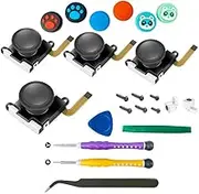 QUMOX Joycon Joystick Replacement, (4 Pack) Switch Analog Stick Parts for Nd Switch Joy Con, Controller Repair Kit