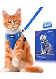 Cat Harness and Leash Set MAX Safety Escape Proof Soft Adjustable SMALL