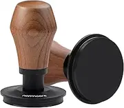 Normcore 58.5mm Espresso Coffee Tamper V4.1 Upgraded, Spring Loaded Tamper With Titanium PVD Coating Flat Base, Genuine American Walnut Handle