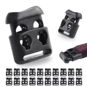20 PCS Plastic Cord Locks for Paracord Drawstring Clip, Double Hole Spring To...