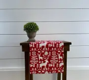 Winter Table Runner Holiday Decor Christmas Decoration Red Dining Table Linens