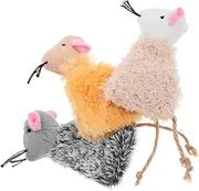 Totority Kitten Toys Mouse Toys 3Pcs Cat Tear Chase Toys Cat Chew Toy Cat Chewing Toys Cartoon Pet Animals Shaped Toys Pet Plush Chewing Toy