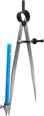 8" Precision Spring Wing Divider/Scriber with Pencil Holder, Steel Pencil Compas