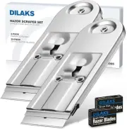 2-Pack Razor Scraper, All Metal Heavy Duty Razor Scraper with Extra 20-Piece Bla