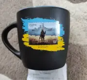 Cup Postage stamp Russian Warship Go F**k Yourself ceramic original Ukrpochta