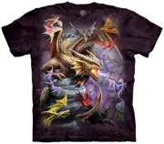 Dragon Flight Clan Legendary Magical The Mountain Fantasy Cotton T-Shirt S-3X