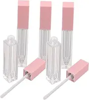 SAFIGLE 5pcs Refillable Square Lip Gloss Tube Clear Cosmetic Container for DIY Makeup Portable Lip Oil Bottle for Travel and Versatile Usage with Sturdy Design