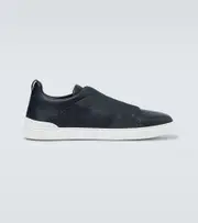 [Zegna] Zegna Triple Stitch leather sneakers AU 9 blue