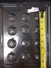 HALLOWEEN BITE-SIZE PUMPKIN JACK O LANTERN PLASTIC CHOCOLATE CANDY MOLD LOP H-7