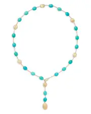 Marco Bicego 18K Yellow Gold Siviglia Turquoise & Diamond Lariat Necklace, 18