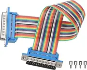 uxcell IDC Rainbow Wire Flat Ribbon Cable DB25 Male to DB25 Male 8 Inch Length 2.54mm Pitch Breadboard Jumper Wires for Electronic Projects