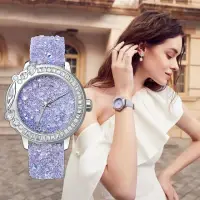在飛比找momo購物網優惠-【Galtiscopio 迦堤】璀璨星鑽系列浪漫紫手錶-40
