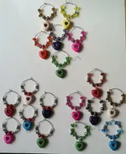 wine glass charms valentines hearts set of 6 save 2.07 with free shipping