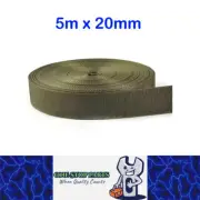5m x 20mm ArmyGreen ​Nylon Webbing Strap Safety Belt Knapsack Bag Leash Crafting