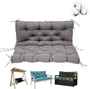 Waterproof Porch Swing Cushion for 2 Seater Bench, 3 Seater Bench with Backrest, Outdoor Garden Furniture Cushion with 8 Non-Slip Ties Replacement Seat Cushion for Patio Furniture