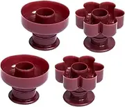 GOOHOCHY 4pcs Donut Mold Donut Molds Baking Making Doughnut Cutter Shape Doughnut Desserts Cutter Maker Baking Cookie Mould Cookery Moulds Plastic Brown