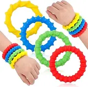 4pcs Fidget Bracelets, Stretchy Sensory Fidget Toys for Kids Silicone Chew Sensory Bracelets for Autism ADHD Calming & Quiet Fidget Stress Toys, Classroom Prizes Gifts for Toddlers Girls Boys