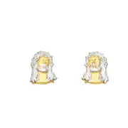 GOLD - 14K Two Tone Gold Jesus Face Post Earrings