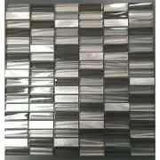 Johnson Tiles 300 x 300mm Charcoal Metal Blend Mosaic Glass Wall Tile