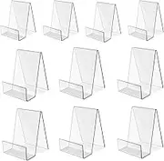 10Pack Acrylic Book Stand Clear Acrylic Display Easel Holder for Displaying Albums, Books (6Large+4Small)