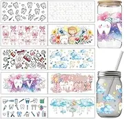 arricraft 10 Sheets Dental Life Themed UV DTF Cup Wrap Transfer Sticker, Love Tooth Rub on Transfers Decal for 16OZ Glass Cups Furniture Craft Wood DIY Crafts 24x11cm/9.4x11inch