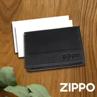 在飛比找蝦皮商城優惠-ZIPPO 黑色牛皮雙折名片夾 名片夾 皮包 男生皮夾 男士