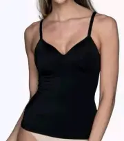 Vanity Fair 2XL Black Cami with Wireless Bra Shaping Cami Tank Top NEW 58201