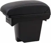 EXEGPLPVK Fit for Citroen C4 Central Armrest Box One-Piece Assembly Double Layer Rechargeable with 13 C4 Armrest USB(Black White Lines)