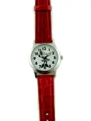 Mickey Mouse Minnie Mouse MN1549KM Red Leather Band Quartz Watch