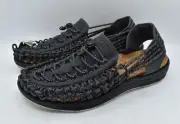 Keen Mens Size 9 Uneek II Harvest Forged Iron Black Sandals