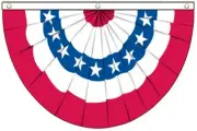 Stars & Stripes USA Style Pleat-Effect Bunting Flag 5'x3' - LAST FEW