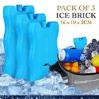 3pk Ice Brick Block Plastic Freezer Block Reusable Portable Picnic Camping Cube