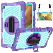 For Samsung Galaxy Tab A7 Lite 8.7-inch P4 Series Tablet Protective Cover Purple + Mint Green