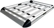 Silver Black Universal Car Roof Rack Cargo Aluminum Alloy Top Carrier Luggage Basket with Bars Compatible for SUV -Single Deck 127 * 90 Cm(Blue)