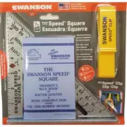Swanson S0101-C Aluminum Speed Square with Clip 3/16 D x 7 L in.
