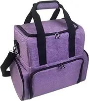[brooksnaji] Nail Polish Case for Girls, Nail Polish Transport Case, Manicure Tools Storage Bag with Dividers - Travel Friendly Holds 80 Bottle Organiser Bags for School, Home,, purple, Siehe Beschreibung, See