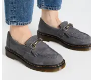 Washed Denim ~Adrian Snaffle Kiltie Fringe Bit Loafer MSRP$190 Preppy Chic&Comfy