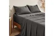 Bamboo Cotton Sheet Set (Charcoal) - Single