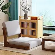 SUBVERS Floor Chair with Back Support, Brown, Traditional, 19x18x14inch