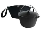Cast iron tourist cauldron 1.58 gl with lid and cover .Kazan.Казан.WOK