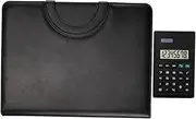 TEHAUX Leather Zippered Portfolio Business Folder with Pouch A4 Binder Compact Lightweight Elegant Design