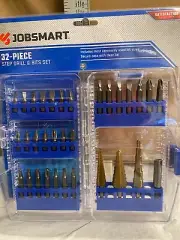 Jobsmart 32- piece Step Drill & Bit Set - New