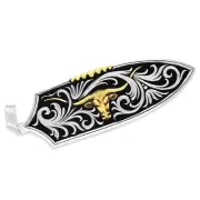 Montana Silversmiths Hat Feather 2 Tone Steerhead - Hats Add-Ons - Hf6148